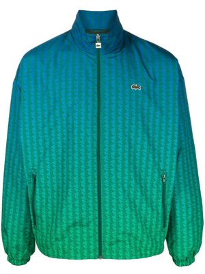 Lacoste monogram-print ombré sportsuit jacket - Blue