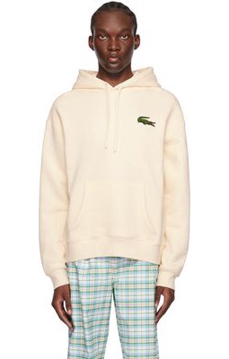 Lacoste Off-White Embroidered Hoodie
