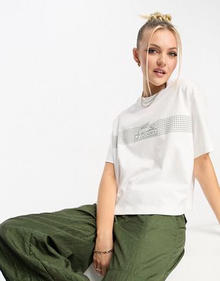 Lacoste oversized T-shirt in white with chest graphics