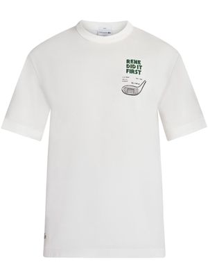 Lacoste patent-print cotton T-shirt - White