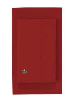Lacoste Percale Solid Sheet Set in Chili Pepper Queen