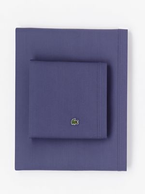 Lacoste Percale Solid Sheet Set in Plum Twin XL