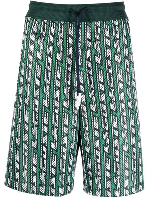 Lacoste perforated all-over logo print shorts - Green