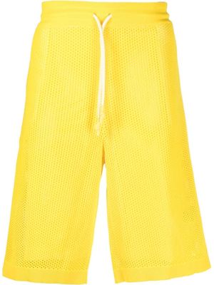 Lacoste perforated logo-tape shorts - Yellow