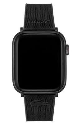Lacoste Petit Piqué Silicone 22mm Apple Watch Watchband in Black