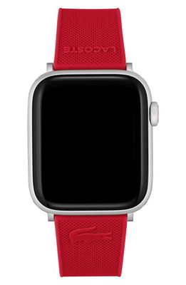 Lacoste Petit Piqué Silicone 22mm Apple Watch Watchband in Red