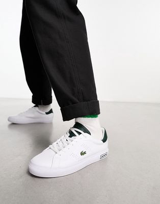 Lacoste Powercourt 2.0 Sneakers In White Green