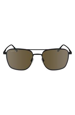 Lacoste Premium Heritage 55mm Rectangular Sunglasses in Matte Black