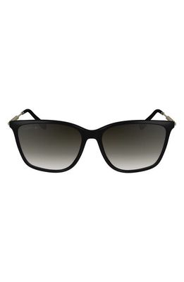 Lacoste Premium Heritage 57mm Gradient Rectangular Sunglasses in Black