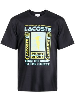 Lacoste René Lacoste-print cotton T-shirt - Black