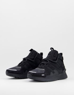 Lacoste run breaker sneakers hi top in black