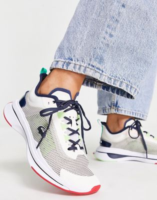 Lacoste run spin ultra sneakers in white/blue-Multi