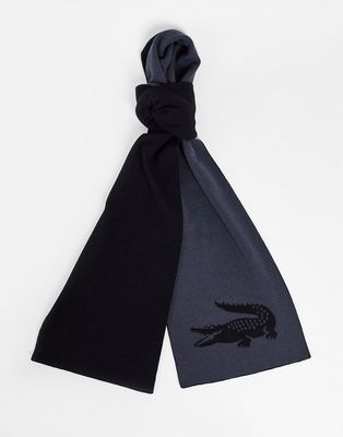 Lacoste scarf in black and gray
