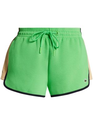 Lacoste side-stripe jersey shorts - Green