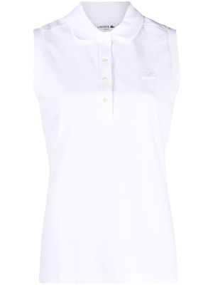 Lacoste sleeveless cotton polo shirto - White