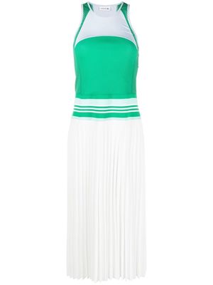 Lacoste sleeveless pleat-detail dress - Green