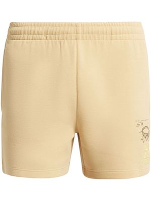 Lacoste slogan-embroidered cotton shorts - Neutrals