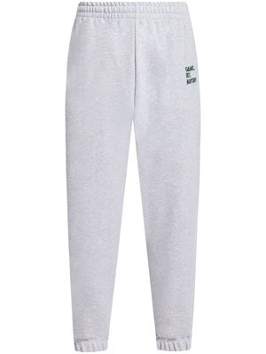 Lacoste slogan-embroidered elasticated track pants - Grey