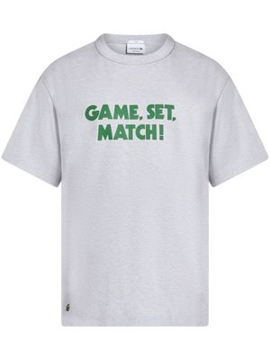 Lacoste slogan-print cotton T-shirt - Grey