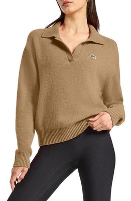 Lacoste Solid Cashmere Blend Polo Sweater in Six Cookie