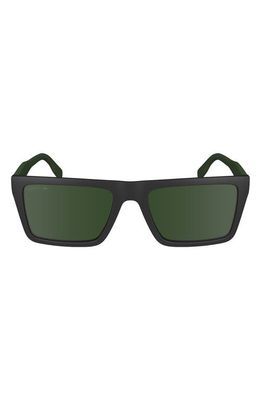 Lacoste Sport 56mm Rectangular Sunglasses in Matte Black