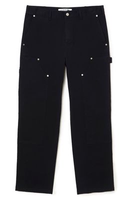 Lacoste Straight Fit Stretch Carpenter Pants in 031 Noir