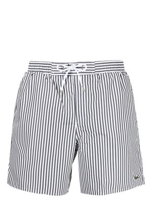Lacoste stripe-print swim shorts - Green