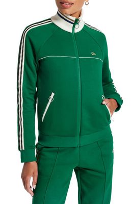 Lacoste Stripe Track Jacket in Green Roquette