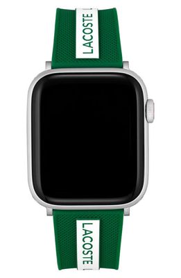Lacoste Striping Silicone 22mm Apple Watch Watchband in Green