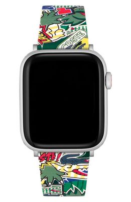 Lacoste Striping Silicone Apple Watch® Watchband in Green