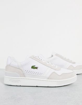 Lacoste tclip court sneakers in white/off white