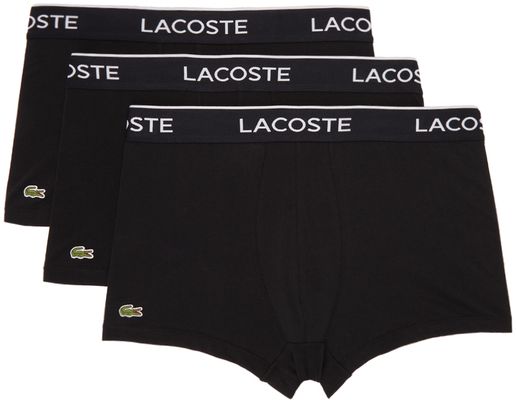 Lacoste Three-Pack Black Logo Casual Boxer Briefs