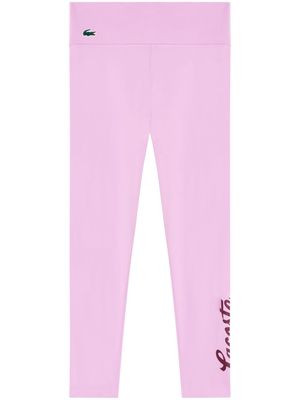 Lacoste Ultra-Dry Stretch Sport logo-print leggings - Pink