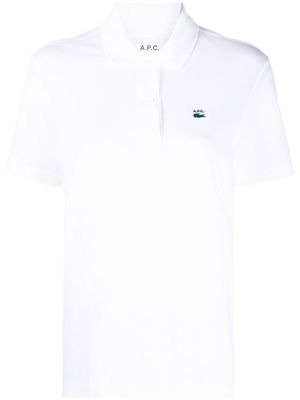 Lacoste x A.P.C. embroidered-logo polo shirt - White