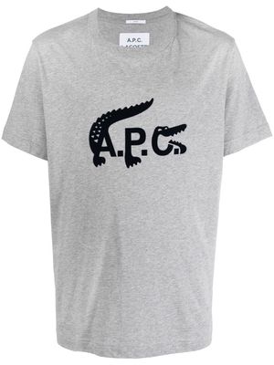 Lacoste x A.P.C. logo-print cotton T-shirt - Grey