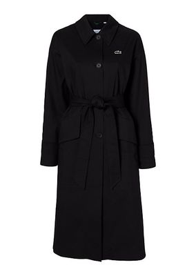 Lacoste x Bandier Belted Cotton-Blend Trench Coat