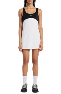 Lacoste x BANDIER Colorblock Performance Dress in 001 Blanc