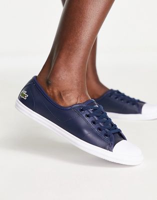 Lacoste ziane smooth leather sneakers in navy