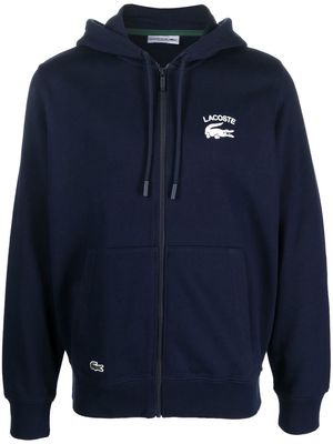 Lacoste zip-up drawstring hoodie - Blue