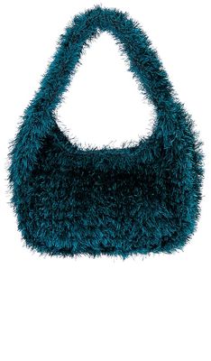 LADO BOKUCHAVA Grinch Faux Fur Bag in Blue.