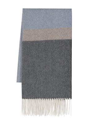 Lady Anne colour-block cashmere scarf - Blue