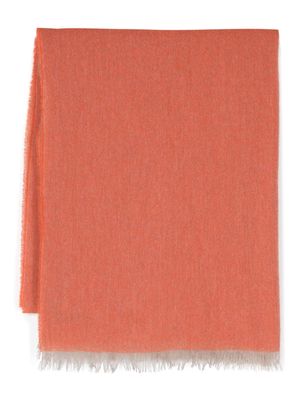 Lady Anne fringed-edge cashmere scarf - Orange