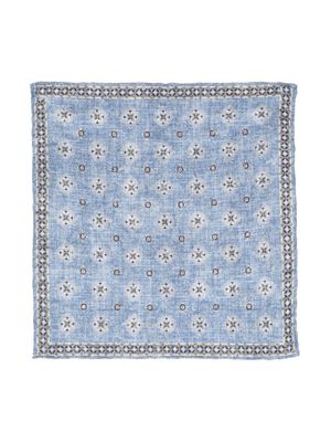 Lady Anne geometric-print pocket square - Blue