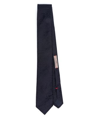 Lady Anne paisley-embroidered silk tie - Blue