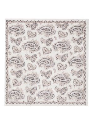 Lady Anne paisley-print handkerchief - White