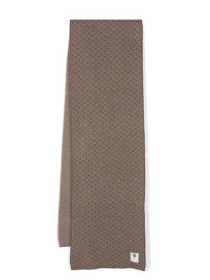 Lady Anne patterned-jacquard cashmere scarf - Brown