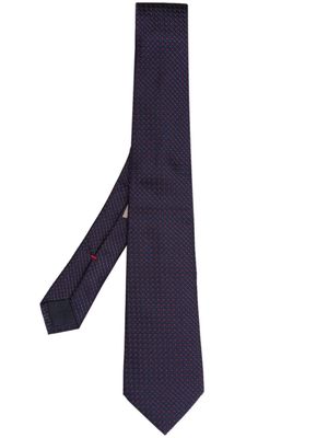 Lady Anne patterned-jacquard silk tie - Blue
