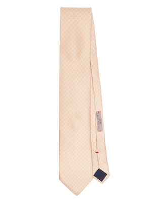 Lady Anne patterned-jacquard silk tie - Orange