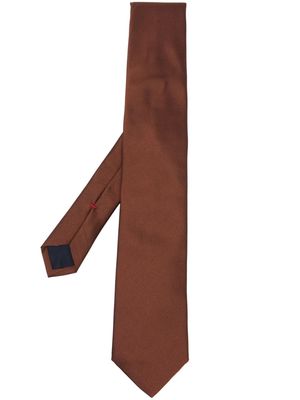 Lady Anne pointed-tip silk tie - Brown