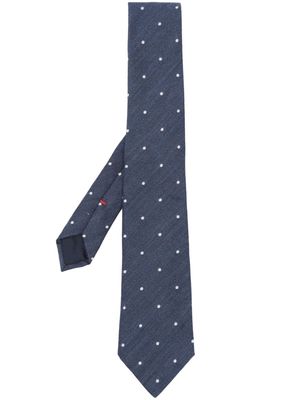 Lady Anne polka-dot embroidered tie - Blue
